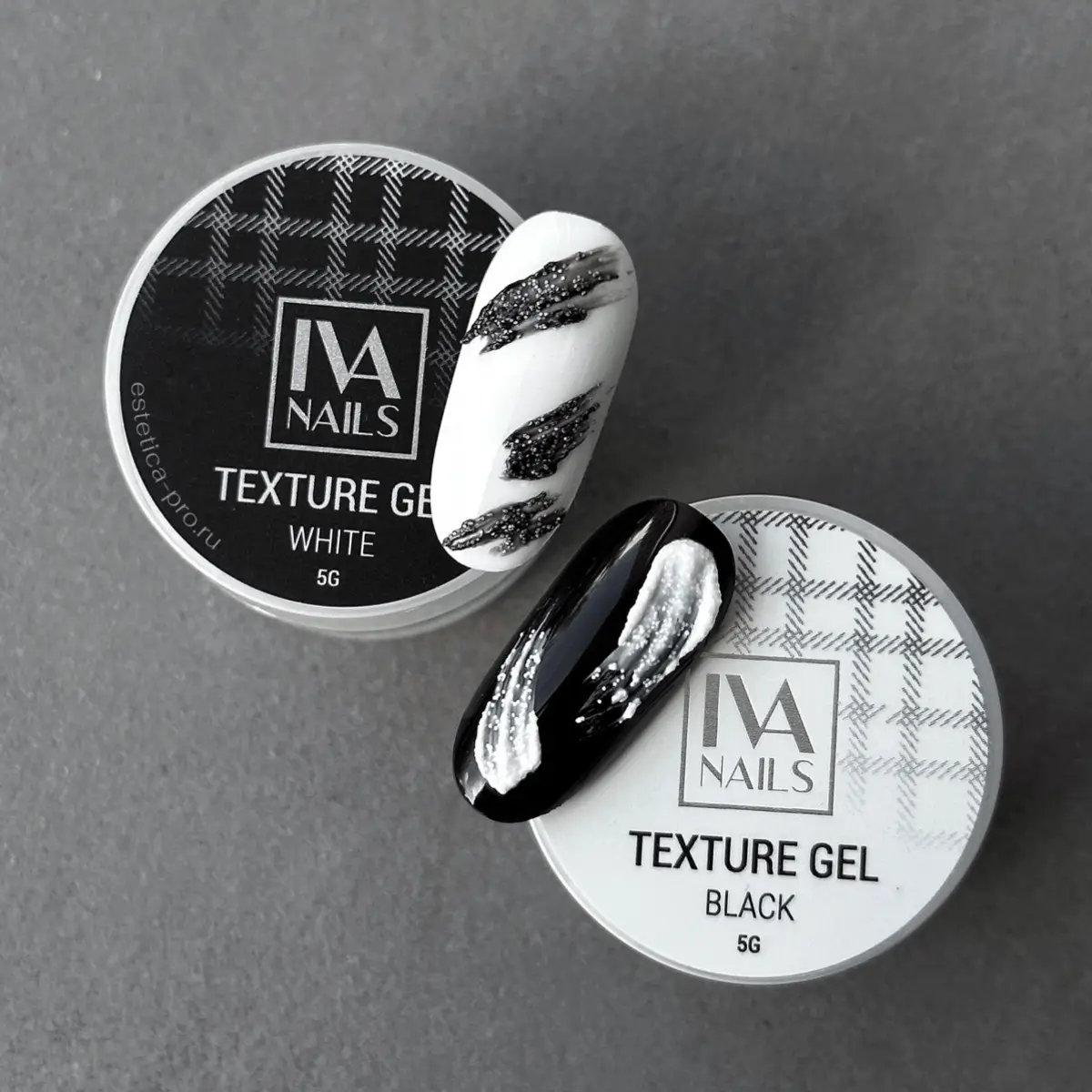 Texture Gel IVA Nails, Black 5г
